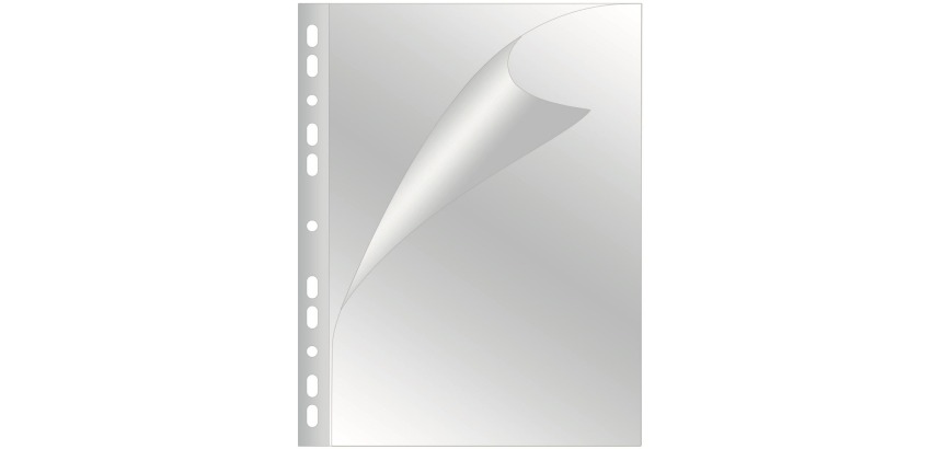 Q-CONNECT pochette perforée A4 perforation 11 trous lisse 80 microns paquet de 25 pièces