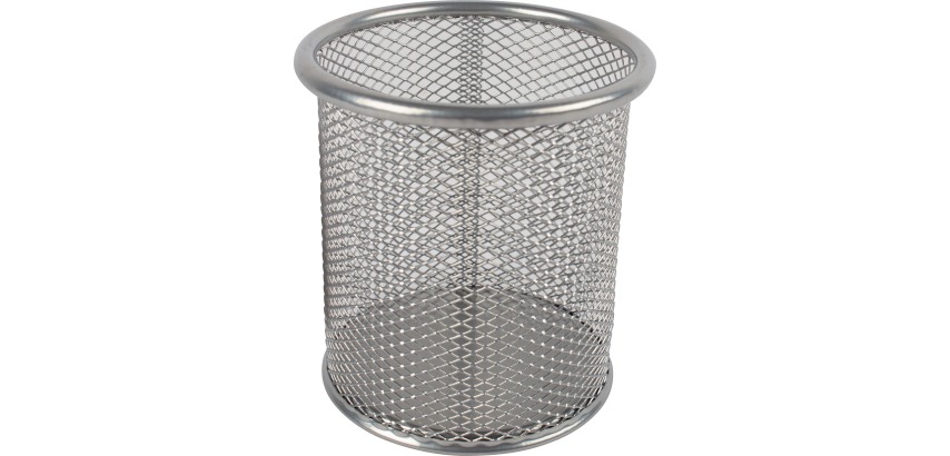 Q-CONNECT pen holder, metal mesh, silver