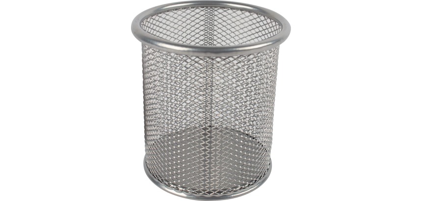 Q-CONNECT pen holder, metal mesh, silver