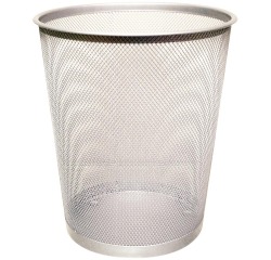 En_papelera metalica q-connect gris rejilla 295x345mm
