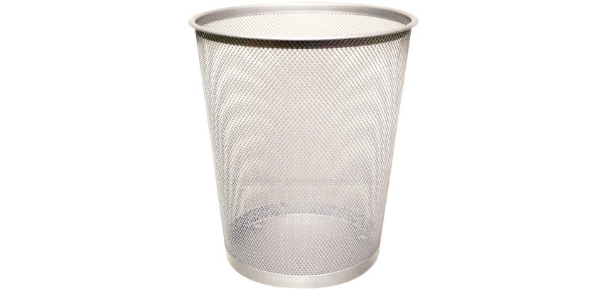 Q-CONNECT 19-Liter Silver Metal Wastebasket