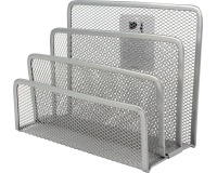 Q-CONNECT Porte-lettres en métal argenté en 3 parties