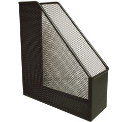 En_revistero metalico q-connect rejilla negro 79x289x250 mm