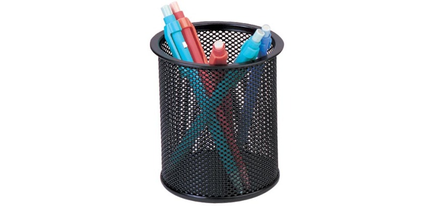 Q-CONNECT pencil holder, metal mesh, black
