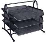 Q-CONNECT 3 letter trays, metal mesh, A4 size, black