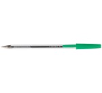 Q-CONNECT stylo bille, avec capuchon, 0,7 mm, pointe moyenne, vert, boîte de 50 pièces