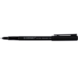 En_rotulador q-connect retroproyeccion punta fibra super fina redonda 0,5 mm permanente negro