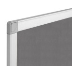 Q-CONNECT textile board, with aluminum frame, 90 x 60 cm, gray
