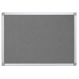 Q-CONNECT textile board, with aluminum frame, 90 x 60 cm, gray