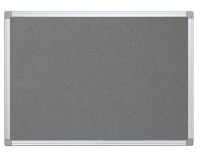 Q-CONNECT tableau de textile, avec cadre en aluminium, 90 x 60 cm, gris