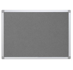 Q-CONNECT tableau de textile, avec cadre en aluminium, 90 x 60 cm, gris