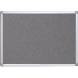 Q-CONNECT tableau de textile avec cadre en aluminium 90 x 60 cm gris