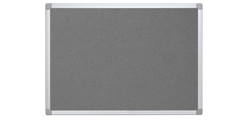 Q-CONNECT textielbord, met aluminium frame, 90 x 60 cm, grijs