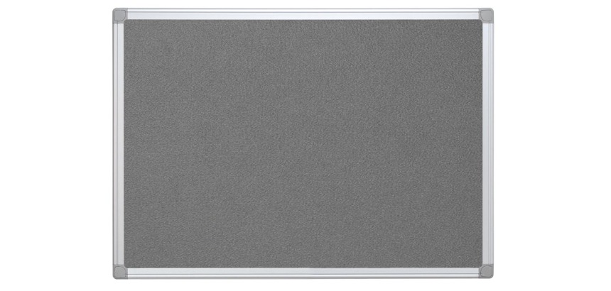 Q-CONNECT textile board, with aluminum frame, 90 x 60 cm, gray