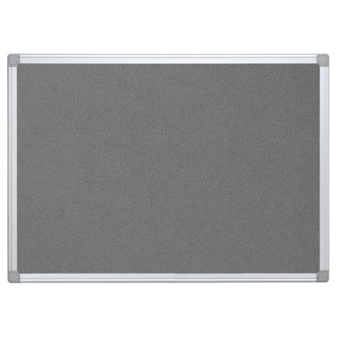 Q-CONNECT tableau de textile avec cadre en aluminium 90 x 60 cm gris