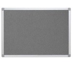 Q-CONNECT textile board, with aluminum frame, 90 x 60 cm, gray