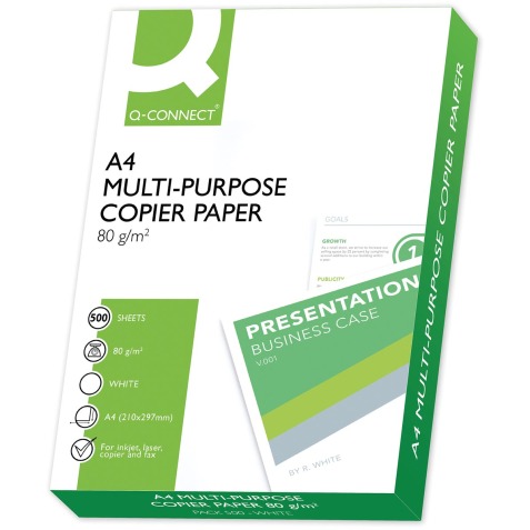 Q-CONNECT kopieerpapier, ft A4, 80 g, pak van 500 vel, wit