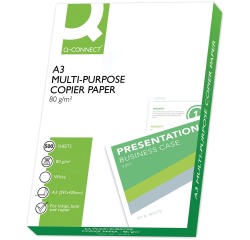 Q-CONNECT papier reprographique, ft A3, 80 g, paquet de 500 feuilles, blanc