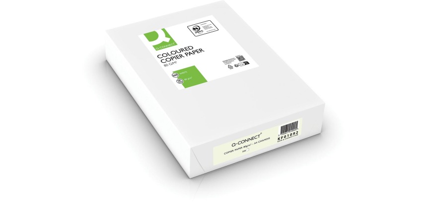 Q-CONNECT gekleurd kopieerpapier, A4, 80g, pak van 500 vel, gems