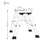Q-CONNECT escabeau en aluminium, 2 marches
