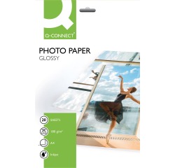 EN_Papel q-connect foto glossy -kf01103 din a4 -digital photo -para ink-jet -bolsa de 20 hojas de 180 gr