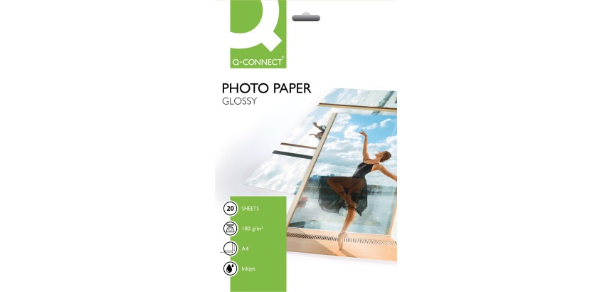 Q-CONNECT papier photo, ft A4, 180 g, paquet de 20 feuilles