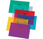 Q-CONNECT pochette documents, A4, PP transparent, fermeture à bouton-pression