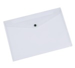 Q-CONNECT pochette documents, A4, PP transparent, fermeture à bouton-pression