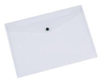 Q-CONNECT pochette documents, A4, PP transparent, fermeture à bouton-pression