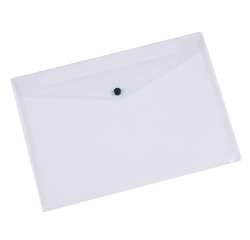 Q-CONNECT pochette documents, A4, PP transparent, fermeture à bouton-pression