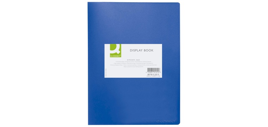 Q-CONNECT document protectors, A4, 20 pockets, blue