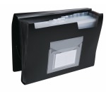 Q-CONNECT trieur, A4, PP, avec 13 compartiments, fermeture à élastiques, noir
