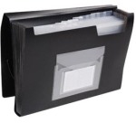 Q-CONNECT trieur, A4, PP, avec 13 compartiments, fermeture à élastiques, noir