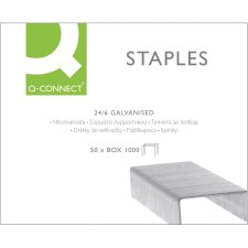 Grapas q-connect nº 22/6 -24/6 galvanizadas-  caja de 1000