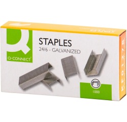 Grapas q-connect nº 22/6 -24/6 galvanizadas-  caja de 1000
