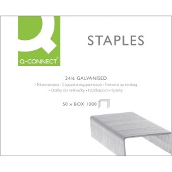 En_grapas q-connect nº 22/6 24/6 galvanizadas caja de 1000 unidades