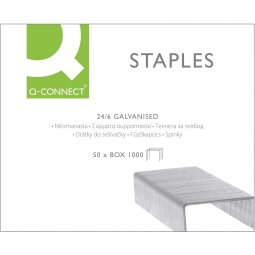 Grapas q-connect nº 22/6 -24/6 galvanizadas-  caja de 1000