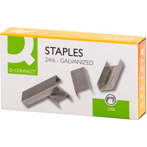 Grapas q-connect nº 22/6 -24/6 galvanizadas- caja de 1000