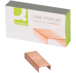 Q-CONNECT nietjes 24/6, verkoperd, doos van 1.000 nietjes