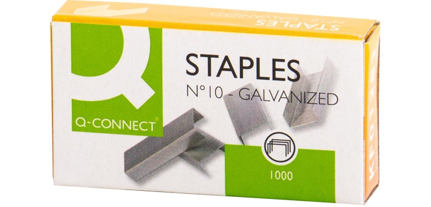 Q-CONNECT staples no. 10, galvanized, box of 1000 pieces