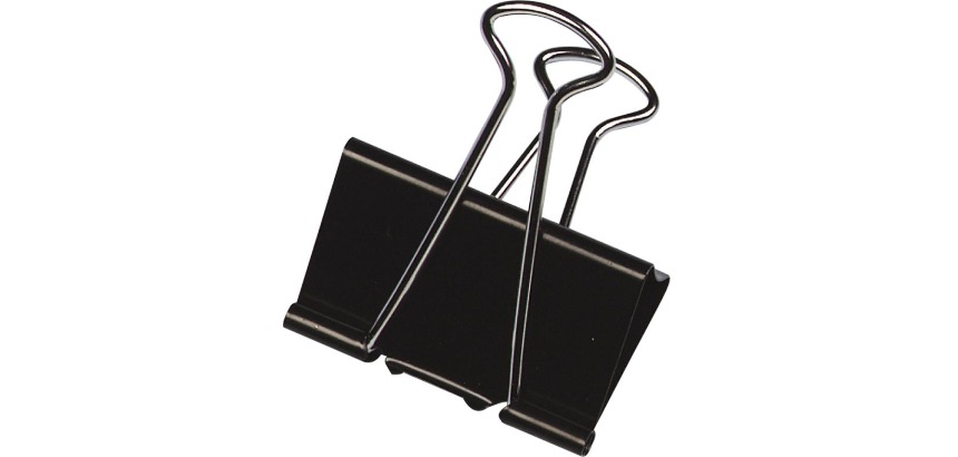 Q-CONNECT pince foldback, noir, 19 mm, boîte de 10 pièces