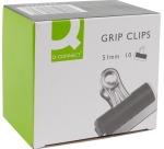 Q-CONNECT bulldog clip, black, 51 mm, box of 10 pieces