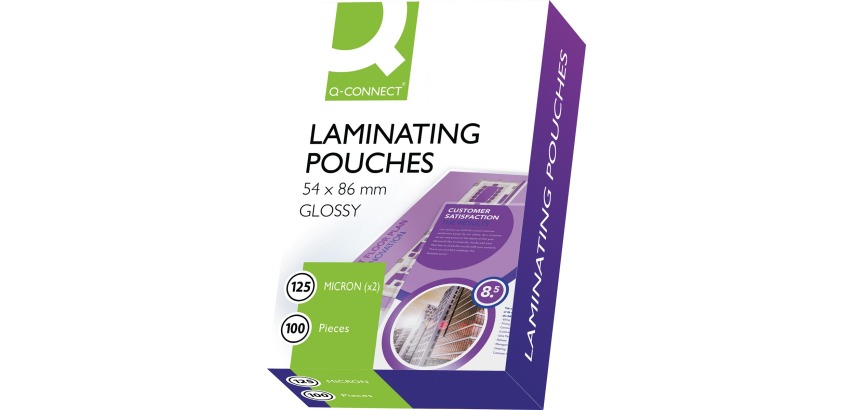 Q-CONNECT laminating pouches 2x 125 microns 54x86mm 100 pieces