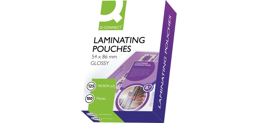 Q-CONNECT laminating pouches 2x 125 microns 54x86mm 100 pieces
