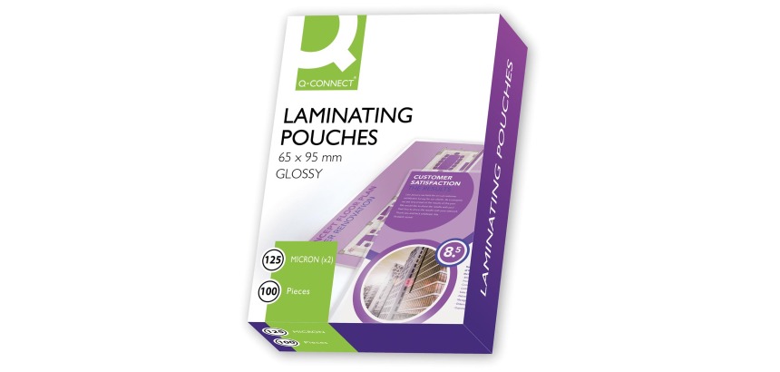 Q-CONNECT laminating pouches 2x 125 microns 65x95mm 100 pieces