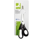 Q-CONNECT Scheren, 21 cm, gerade, runde Spitzen, Edelstahl, schwarz, Blisterpackung mit 1 Stück