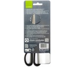 Q-CONNECT Schere, 18 cm, rechts in links, runde Spitzen, Edelstahl, schwarz, Blister mit 1 Stück