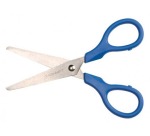 Q-CONNECT scissors, 13 cm, right-handed and left-handed, round tips, stainless steel, assorted colors, blister pack of 1 piece