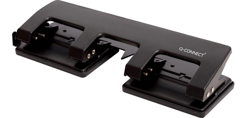 Q-CONNECT hole punch, 4 holes, up to 25 sheets, black