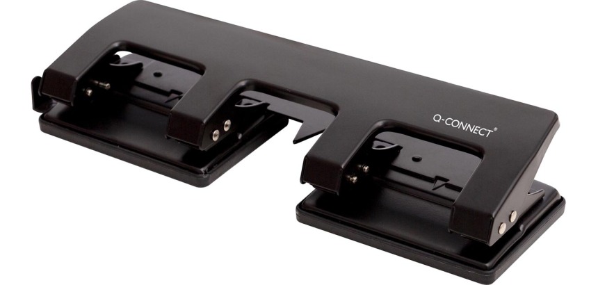 Q-CONNECT hole punch, 4 holes, up to 25 sheets, black